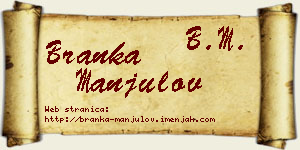 Branka Manjulov vizit kartica